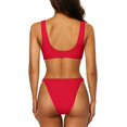 thumbnail image 4 of Charmo Haut de Bikini Sportif pour Femmes Ensemble String Bas Maillot de Bain Découpé, 4 of 6