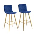 thumbnail image 1 of Homylin Modern Counter Height Bar Stools Set of 2, 30" Upholstered Bar Chairs Dining Stool with Backs, Golden Legs and Footrest for Home Bar Kitchen Island, 1 of 9
