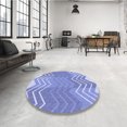 thumbnail image 4 of Ahgly Company Tapis Rond Lavable en Machine Intérieur Jeans Transitionnels Bleu, 8 Pieds Rond, 4 of 7