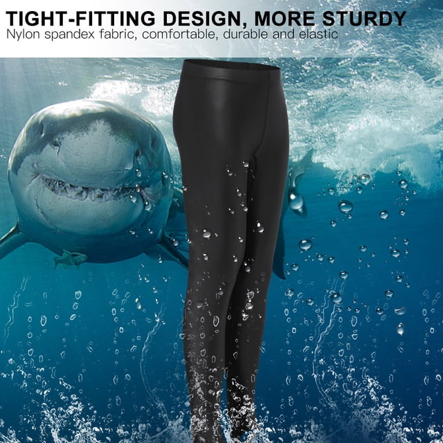 Diving Pants, Soft Comfortable Long Swimming Trunks Tight Fitting Design Men Swimming Pants with Foot Strap