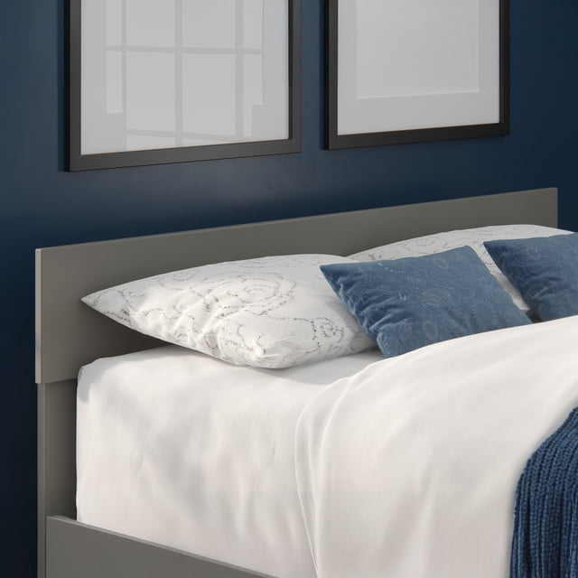 AFI Boston Solid Wood Queen Size Contemporary Headboard in Gray