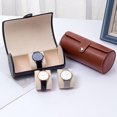 thumbnail image 4 of Watch Roll Case PU Leather Bracelet Display Storage Pocket Jewelry Hand Chain Protection Show Organizer Box Men Women Strip Black, 4 of 9