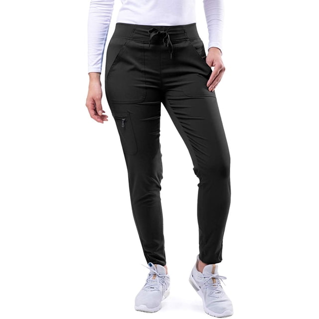Adar Pro Modern Athletic Scrub Set For Women - Modern V-Neck Scrub Top & Yoga Jogger Scrub Pants