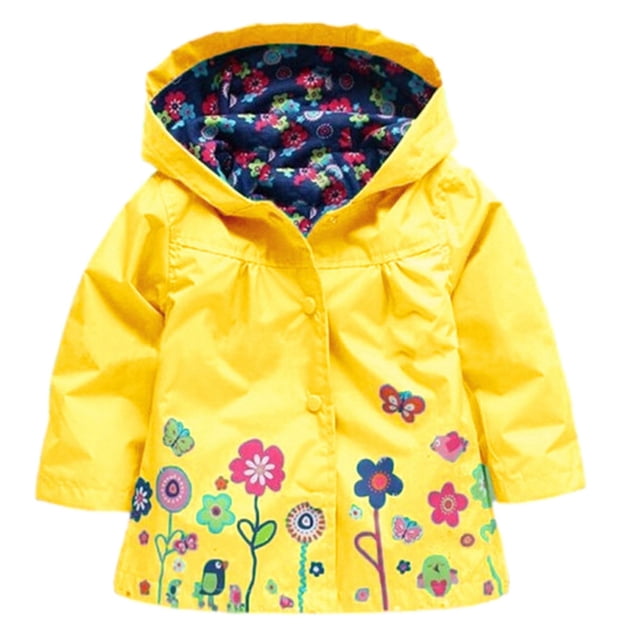 XZNGL Manteau de Pluie pour Filles Veste Imperméable pour Enfants Manteau à Capuche Vêtement d'Extérieur Vêtements pour Enfants Veste