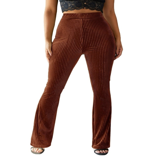 Women Bootcut Yoga Pants Tummy Control Workout Bootleg Velvet Trouser