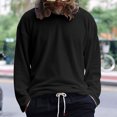 thumbnail image 1 of RXIRUCGD T-Shirt Blouse à Manches Longues et Col Rond pour Hommes, Couleur Unie, Noir, Taille : 2TG, 1 of 8