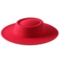 thumbnail image 1 of Female Hat Solid Color Flat-Top Cap Blower Hat Woolen Cap Fedoras, 1 of 5