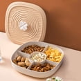 thumbnail image 4 of Dvkptbk Plateau de Rangement pour Collations Plateau de Fruits Grande Valeur Plateau de Fruits Belles Collations Plateau Divisé Boîte de Rangement pour Bonbons Boîte de Fruits Secs Divisée avec Couvercle Comprend Boîte de Rangement à 5 Compartiments, 4 of 8