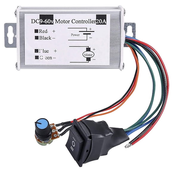 DC Motor Speed Controller Reversible PWM Motor Speed Controller Switch Switch Clockwise/Counterclockwise Adjustable Reverse Control Regulator Governor for Fan