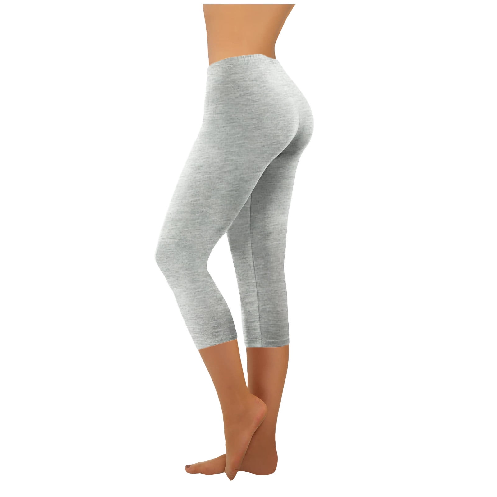 DPTALR Décontracté Femmes Uni Extensible Dames Taille Haute Pantalon Grand Pantalon de Yoga Capris