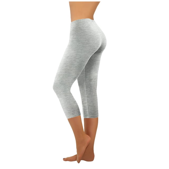 Birdeem Mode Décontractée Femmes Uni Extensible Dames Taille Haute Pantalon à Jambe Grand Pantalons de Yoga Capris en Gris. Ces Capris Présentent un design Taille Haute, une Coupe à Jambe Grand et un Motif Uni. Fabriqués en spandex Léger et Confortable, Ils Conviennent aux Tenues Décontractées, à la Détente Ou aux Activités de Plein Air. Montré dans une Vue de Profil Latéral, Mettant en Valeur l'Ajustement Serré et la Longueur Raccourcie.