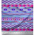thumbnail image 1 of Soimoi Crepe Silk Fabric Aztec Geometric Printed Craft Fabric by The Yard 42 Inch Wide, 1 of 3