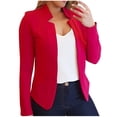 thumbnail image 2 of TIMIFIS Womens Casual Blazers Open Front Long Sleeve Work Office Jackets Blazer-Red - Fall/Winter, 2 of 5