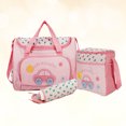 thumbnail image 4 of GOOHOCHY Bolso de mano multifunción 4 en 1 con diseño de coche, cambiador de pañales de bebé de gran capacidad, bolso de viaje tipo momia (rosa), 4 of 8
