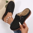 thumbnail image 2 of Sabots pour Femmes Mules à Enfiler Bout Fermé Sabot Boucle Décor Ajouré Respirant Confortable Mule Compensée Noir, 2 of 9