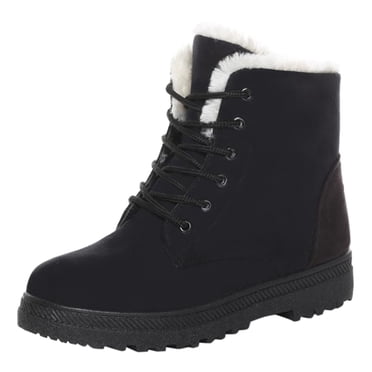 jovati Bottes de Neige à Talon Plat Automne et Hiver Grande Taille en Coton Bottines Courtes pour Femmes