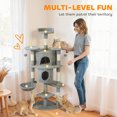 thumbnail image 4 of PawHut 62" Cat Tree, Multi-Level Cat Tower with Scratching Post, Light Grey, 4 of 10
