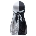 thumbnail image 1 of Long Tail Hat Style Double Color Satin Headscarf Cap Elastic Hair Bandana For Hop Fashion And Everyday Wear, 1 of 4