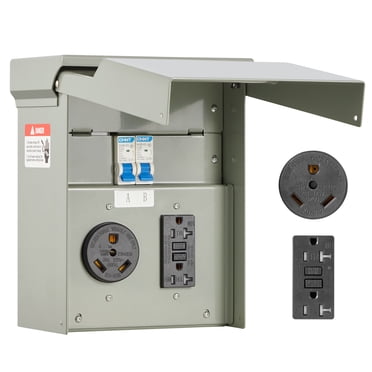 VEVOR Panneau de Prise d'Alimentation Temporaire Panneau Électrique pour VR 20 30 Amp Boîte de Prise pour VR