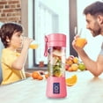 thumbnail image 4 of Portable USB Rechargeable Blender, 380ml Fruit Juicer with 6 Stainless Steel Blades, Food-Grade Plastic, Lightweight Handheld Mixer for Shakes, Travel, and Outdoor Use, 4 of 6