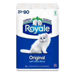 Royale Premium 3-Ply Bathroom Tissue 30 Triple Rolls (90 Regular Rolls Equivalent) – Soft & Strong Toilet Paper
