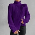 thumbnail image 2 of Yuyuzo Womens Winter Fall Sweater Solid Color Turtleneck Cable Knit Long Sleeve Sweaters Pullover Tops, 2 of 6