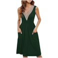 thumbnail image 1 of Birdeem Robes pour Femmes Robe d'Été Sans Manches Décontractée Imprimée Ample Boutonnée Mi-Longue avec Poches, 1 of 12