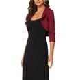 thumbnail image 4 of INSPIRE CHIC Boléros pour Femmes Boléros à Col pour Robe TG Rouge Foncé, 4 of 5