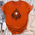 thumbnail image 4 of Dadaria Chemise Orange pour Femmes Hauts Manches Courtes T-Shirt Col Rond Attrape-Rêves d'Été Blouses 2TG, 4 of 5