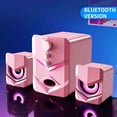 thumbnail image 4 of Pink Computer Speakers Desktop Usb Powered Stereo Sound System 3.5Mm Audio Aux Connection 5W Amplifier Portable Mini Home Pc Speakers Pink, 4 of 5