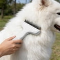 thumbnail image 5 of Self Cleaning Pet Grooming Brush Metal Comb for Detangling Long Matted Hair and Easy Undercoat Removal on Cats Dogs, 5 of 5