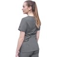 thumbnail image 2 of A ADAR Haut de Sarrau à Encolure en V Rehaussée pour Femme, Coupe Ajustée, Gris Chiné, 1, TP, 2 of 7