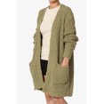 thumbnail image 3 of TheMogan Women's PLUS Loose Fit Popcorn Knit Long Sleeve Pocket Open Sweater Cardigan, 3 of 6