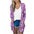 thumbnail image 1 of Pompotops Chemisier Décontracté à Manches Longues Imprimé pour Femmes avec Poche Cardigan Liquidation, 1 of 5