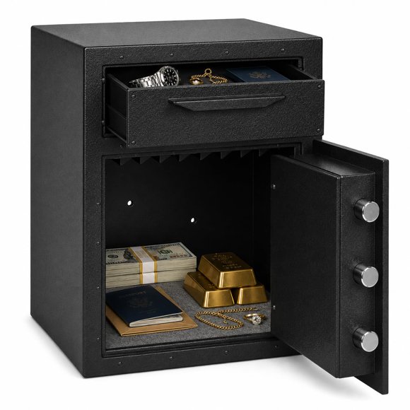 2.6 Cubic Feet Steel Security Safe Cabinet – Digital Keypad, Backup Key Lock – Removable Shelf & Alarm System – Secure Storage for Home, Office, Hotel – Black
