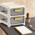 thumbnail image 4 of Boîte de Rangement de Bureau à Tiroirs Organisateur de Poste de Bureau Papeterie Cosmétiques Étagère de Rangement Armoire de Rangement, 4 of 4