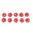 thumbnail image 1 of 10pcs Acrylique Numéro D20 Vingt Fournitures de Jeu Face Rouge, 1 of 7