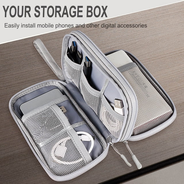 DZCPSCZG Power Hard Disk Protective Sleeve Charging Treasure U Disk Shield Headset Data Cable Digital Accessories Storage Bag Multi-layer Protective Sleeve