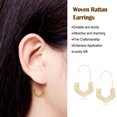 thumbnail image 1 of Becaristey 1 Pair Rattan Earrings Durability Handmade Great Quality for Girl Woman white 1Set, 1 of 6