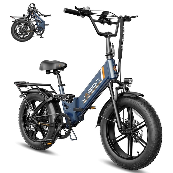 Jasion X-Hunter ST Vélo Électrique pour Adultes, Moteur de Pointe 1400W Vélo Électrique Pliable avec Batterie Amovible 48V 13AH, Autonomie jusqu'à 71 Miles, Vélos Électriques à Pneus Larges 20 Pieds' à Suspension Complète, UL 2849