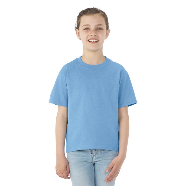Jerzees T-Shirt à Manches Courtes Col Ras du Cou Youth DRI-POWER Active, TP, Columbia Blue