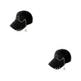 thumbnail image 4 of Thinsony Hip Hop Baseball Cap With Ring Decor For Stylish Look Cotton Ring Baseball Hat Fits All Head Shape Comfortable Ring Black 2Set, 4 of 6