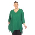 thumbnail image 1 of White Mark Tunique à Manches 3/4 pour Femmes, Taille Empire, Col en V, 1 of 6