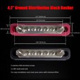 thumbnail image 3 of 5 Terminals Bus Bar, Ampper 4.2" Power / Ground Distribution Block Brass Battery BusBar Junction for Car Vehicle Rv Truck Marine Boat Audio Amplifier and More (Red & Black), 3 of 3