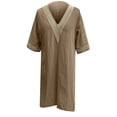 thumbnail image 4 of Weiqiqre Robes pour Femmes 2024 Mode Femmes Été Décontracté Col en V Couleur Unie Manches Courtes Robe Rabais, 4 of 5