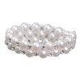 thumbnail image 2 of Women Chic Pearl Rhinestone Stretch Bridal Wedding Prom Bracelet for Bridal Wedding Prom 2 Row, 2 of 9