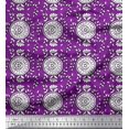thumbnail image 1 of Soimoi Modal Satin Fabric Leaves & Floral Block Print Fabric by The Yard 42 Inch Wide, 1 of 3