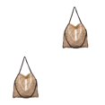 thumbnail image 1 of kurtrusly 1/2/3 Wide Application Convenient And Practical Chain Handbag For Women - Foldable Shoulder Bag Fashion PU Chain Shoulder Bag golden 2PCS, 1 of 6