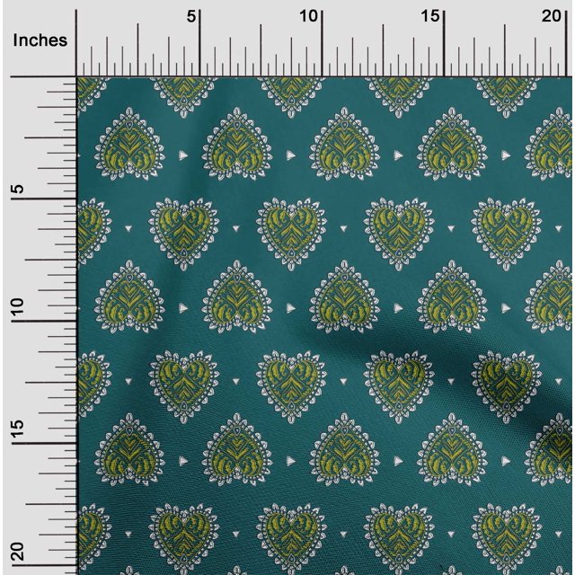 oneOone Georgette Viscose Fabric Floral Block Print Sewing Fabric BTY 42 Inch Wide