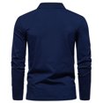 thumbnail image 4 of Hauts d'Automne à Manches Longues pour Femmes Mode Homme Décontractée Couleur Unie Blouses Chemises à Col Rabattu à Manches Longues Femmes Chandails 2024 S-59 Bleu Marine TG, 4 of 4